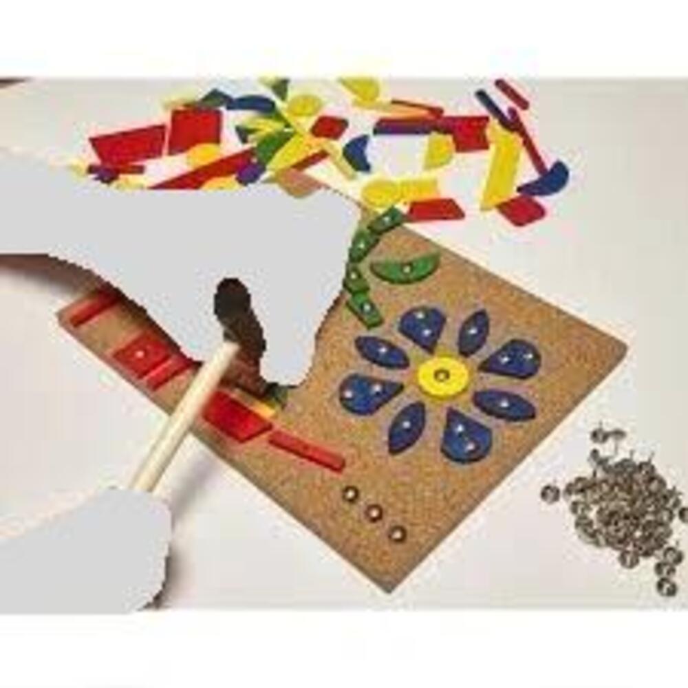 Kikkerland Hammer Tap STEM Mosaic Toy Set for Kids 3+